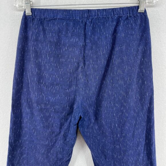 EILEEN FISHER Pants PS Petite Ikat Organic Cotton Droplet Ankle Tapered Blue - Picture 4 of 16